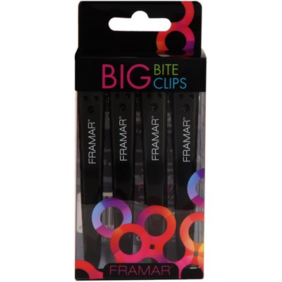 Framar Big Bite Clips - Black 4 ct.